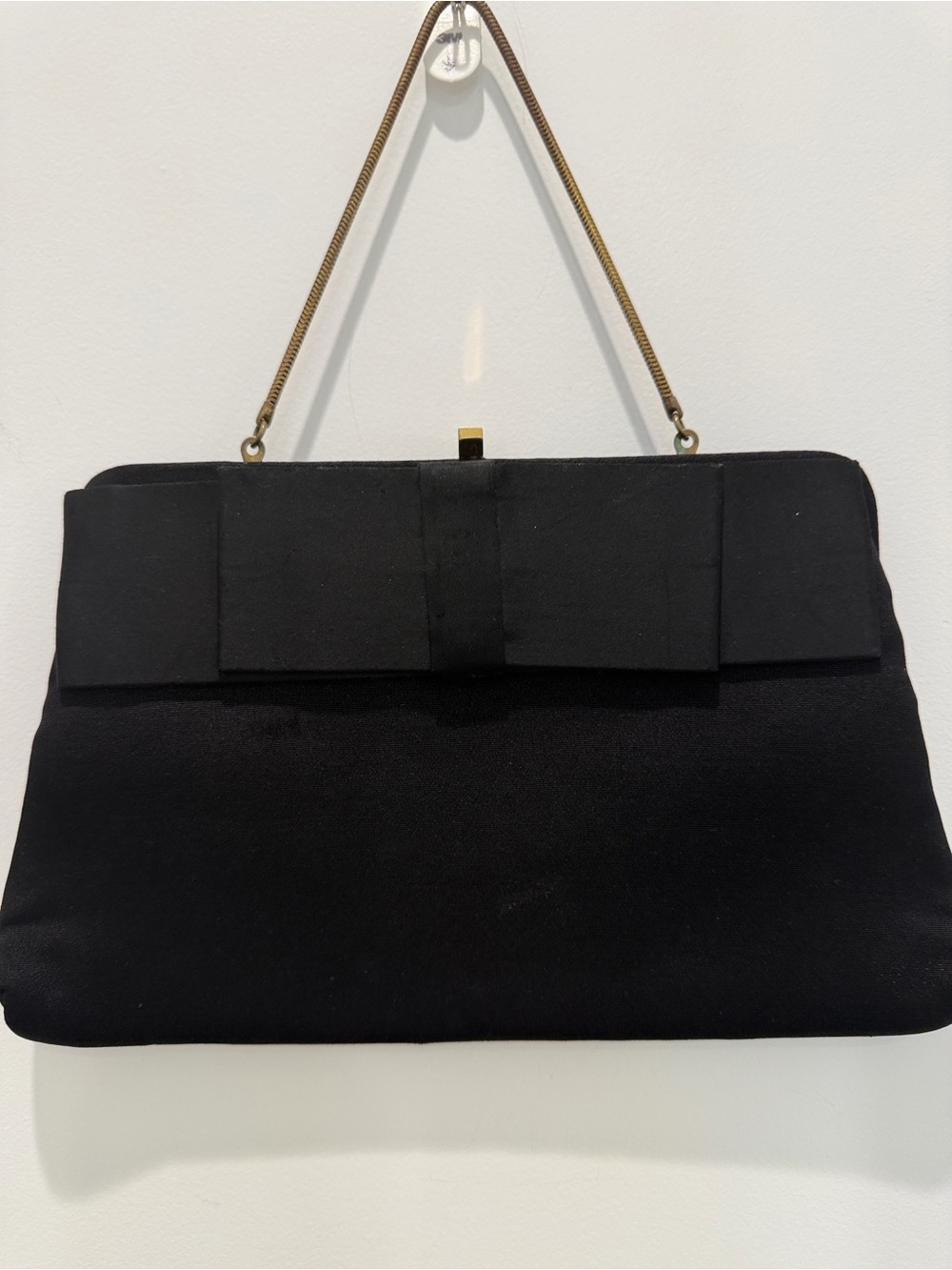 Vintage Peck & Peck Fifth Avenue Black Evening Bag with Bow